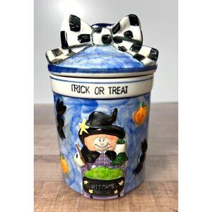 Ceramic Halloween Cookie Jar With Witchs Brew Design